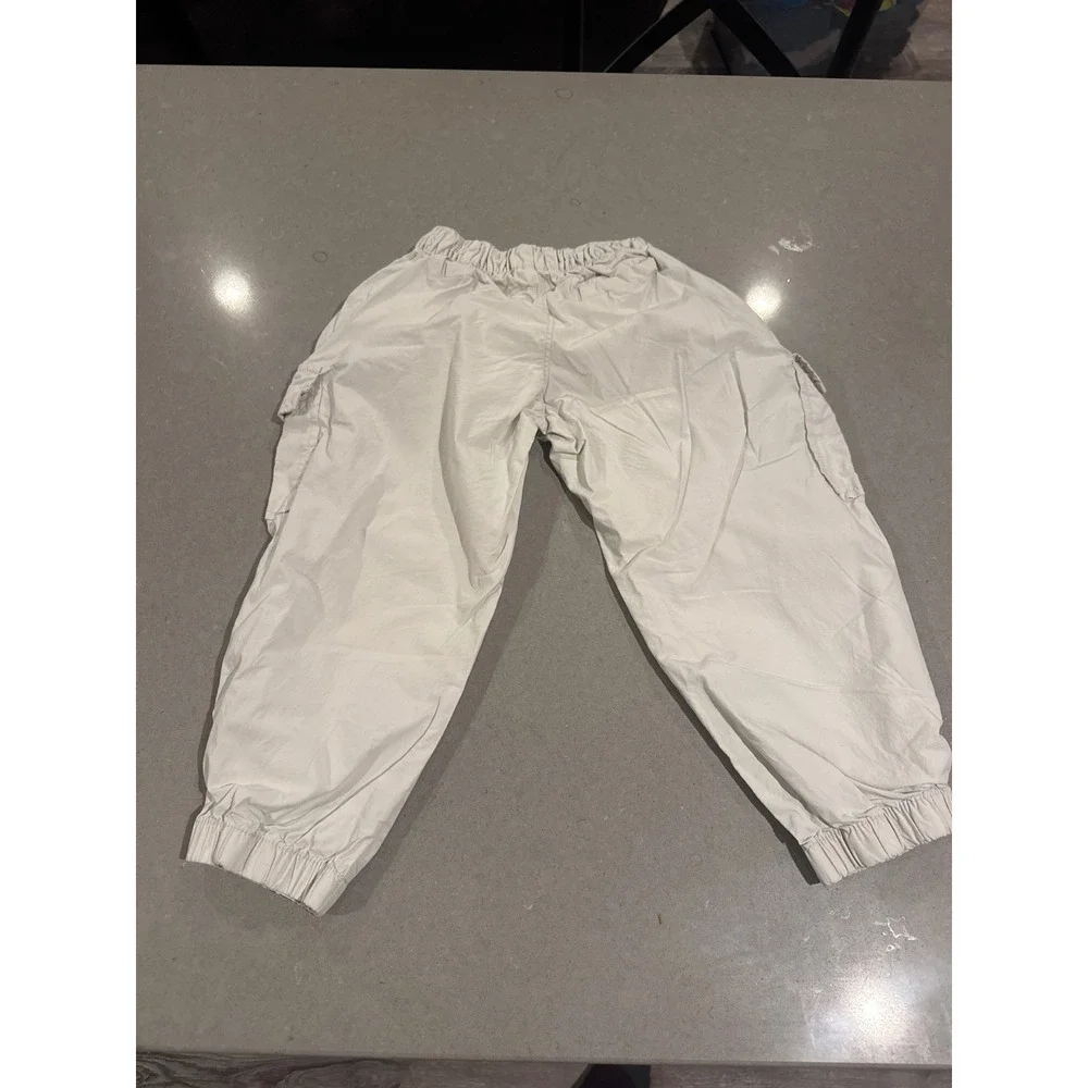GAP Kids Cargo Pants Elastic Waist Drawstring Pockets‎ Beige Casual Joggers